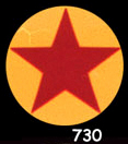 Badge Etoile rouge fond jaune