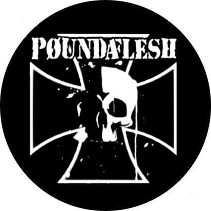 Badge Poundaflesh - tete de mort � r�f. 129