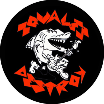 Badge Squales destroy - requin guitariste – réf. 056